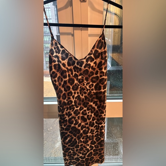 Pam & Gela Animal Print Leopard Slip Dress - Picture 2 of 7